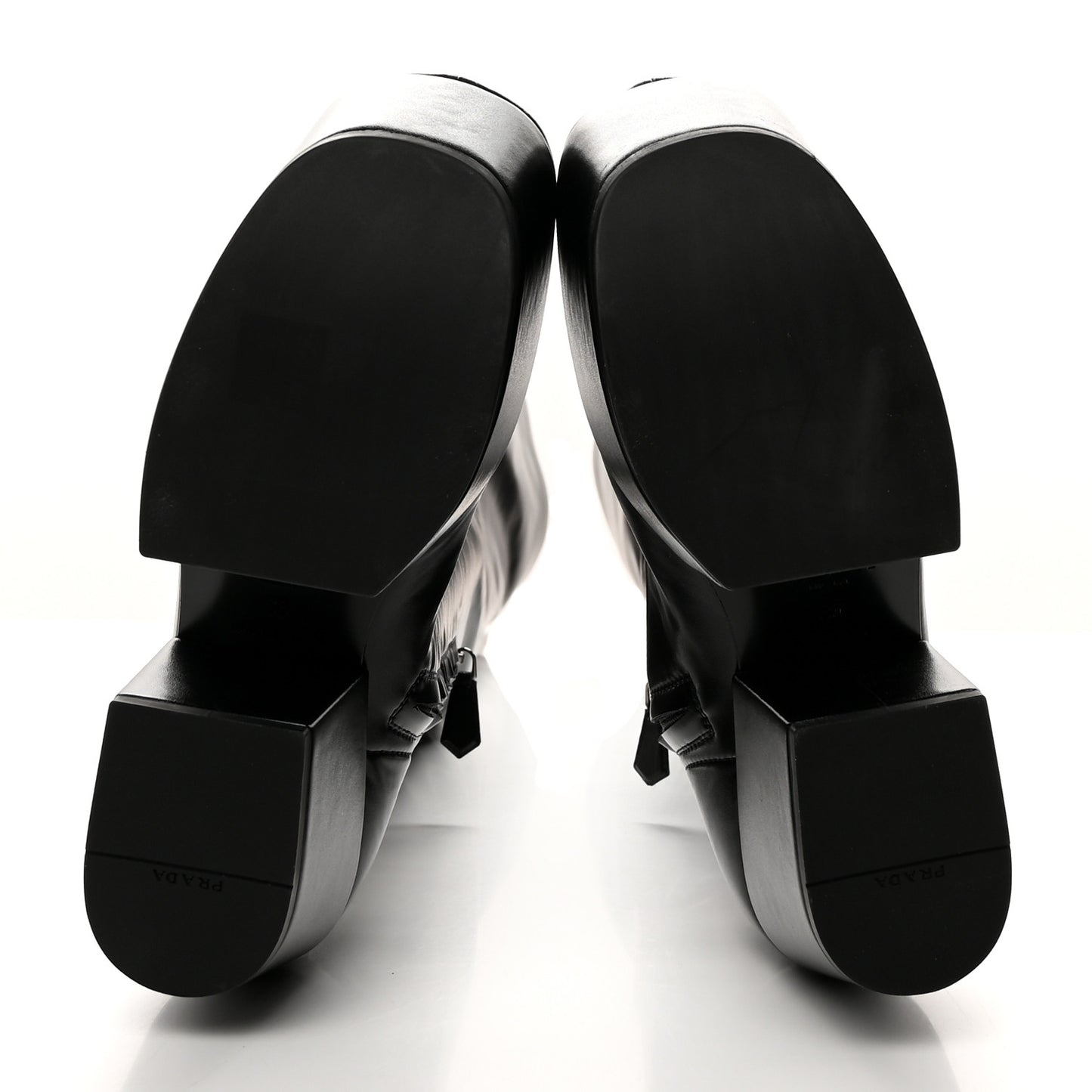 Nappa Tech Logo Over the Knee 70mm Platform Boots 36 Black