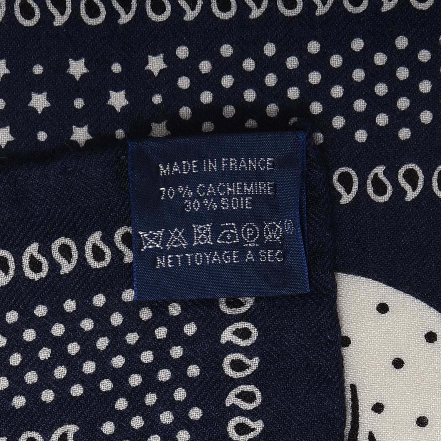 Hermes Cashmere Silk Les Zebras Bandana Scarf 55 Marine Black White 5 of 5