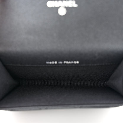 Chanel Pearly Lambskin Quilted Flap Card Holder Wallet So Black 5 of 9