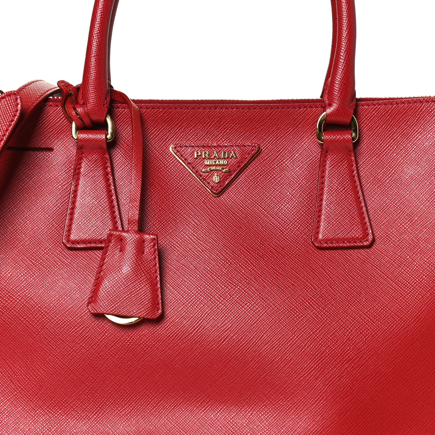 Saffiano Small Galleria Double Zip Tote Fuoco
