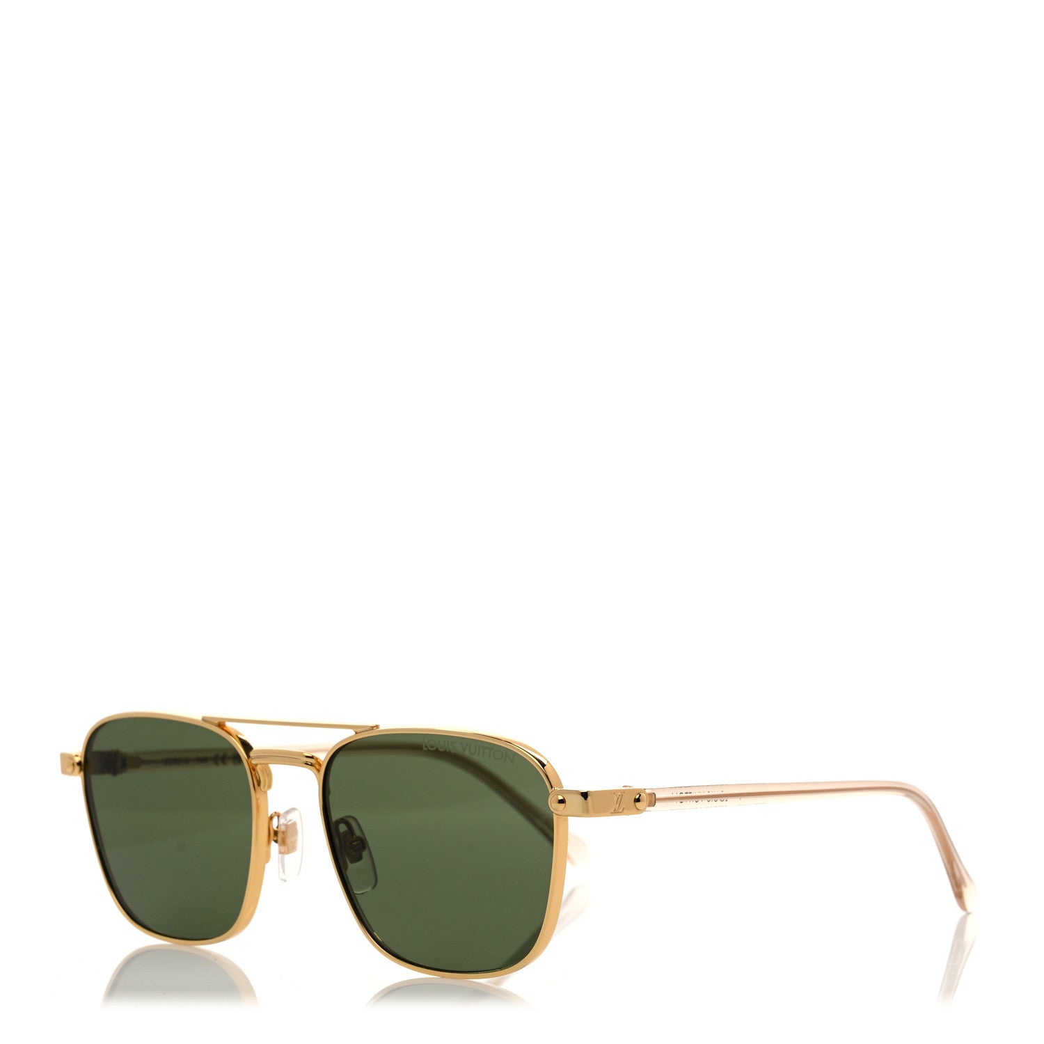 Louis Vuitton Metal LV Signature Square Sunglasses Z2021U Gold 1 of 8