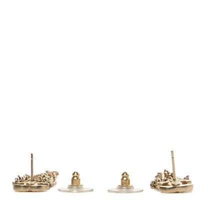 Chanel Metal CC Chain Drop Earrings Gold 3 of 4