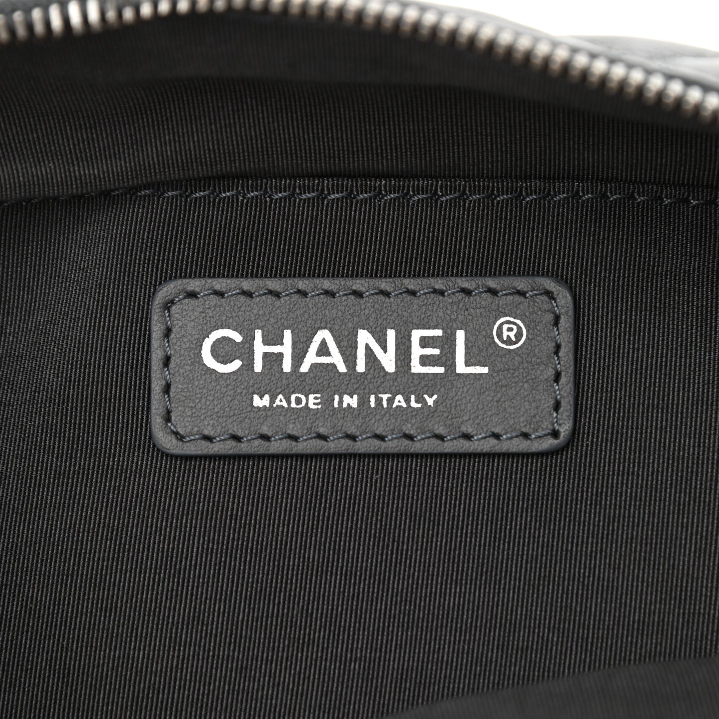 Calfskin Quilted Waist Bag Dark Grey
