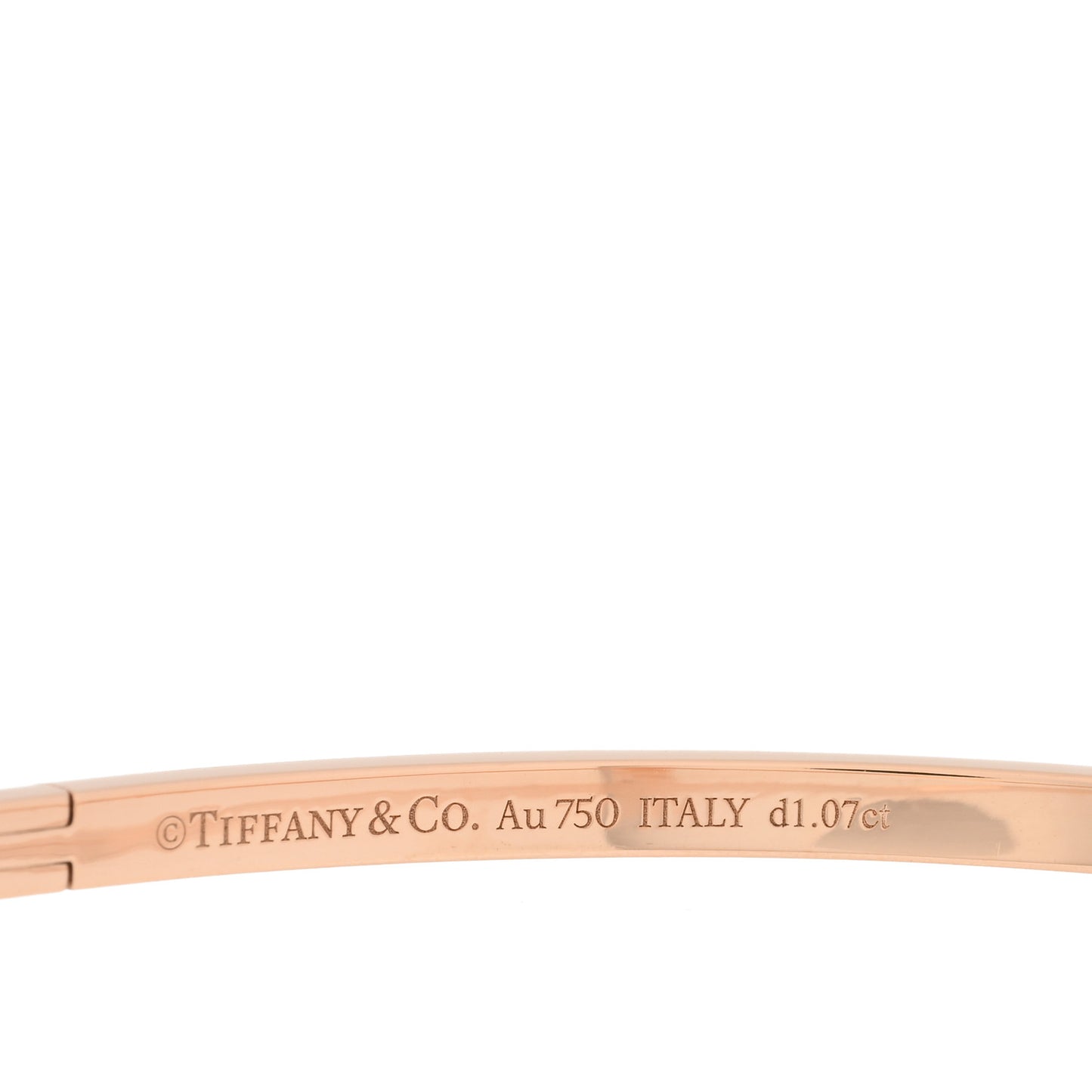 18K Rose Gold Diamond Narrow T1 Hinged Bangle Bracelet