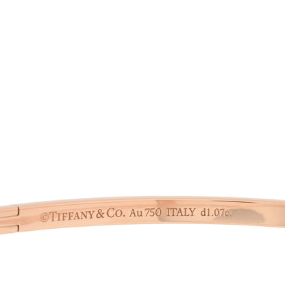 Tiffany 18K Rose Gold Diamond Narrow T1 Hinged Bangle Bracelet 3 of 3