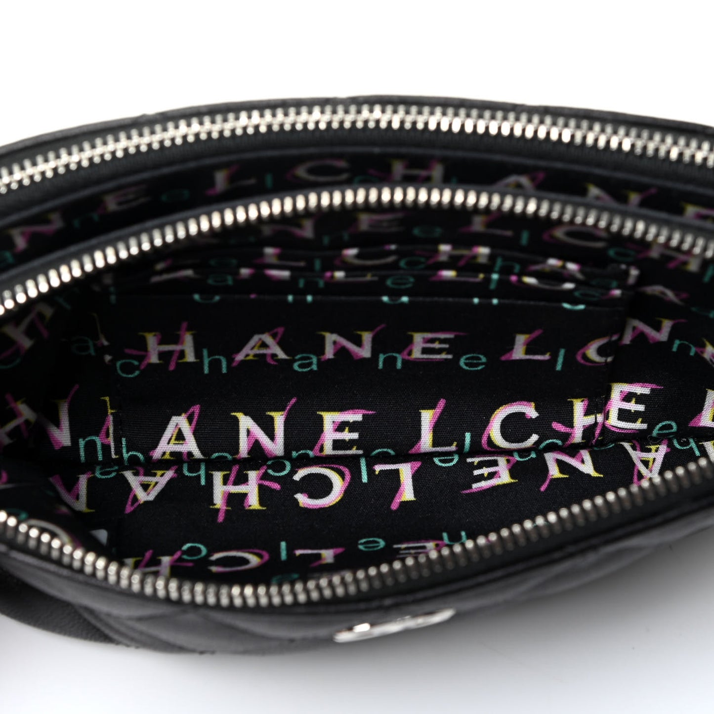 Lambskin Quilted Small Clutch With Chain Black