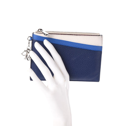 Christian Dior Bullcalf Tri-color Diorissimo Card Holder Navy Blue White 2 of 7