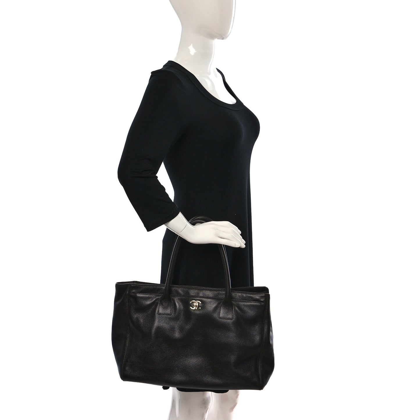 Calfskin Cerf Executive Shopper Tote Brown