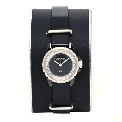 Chanel Stainless Steel Calfskin Diamond Bezel 19mm J12 Quartz Watch Black 1 of 6