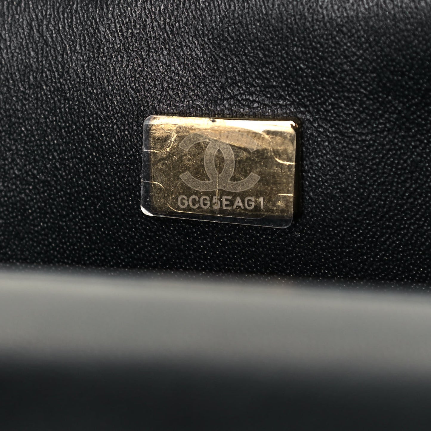 Lambskin Quilted Mini Lion Charm Top Handle Rectangular Flap Black