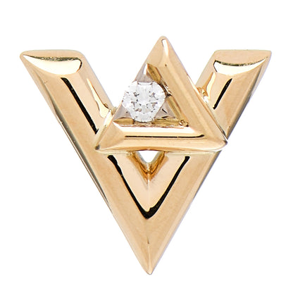 Louis Vuitton 18K Yellow Gold Diamond LV Volt Single Stud Earring 1 of 4