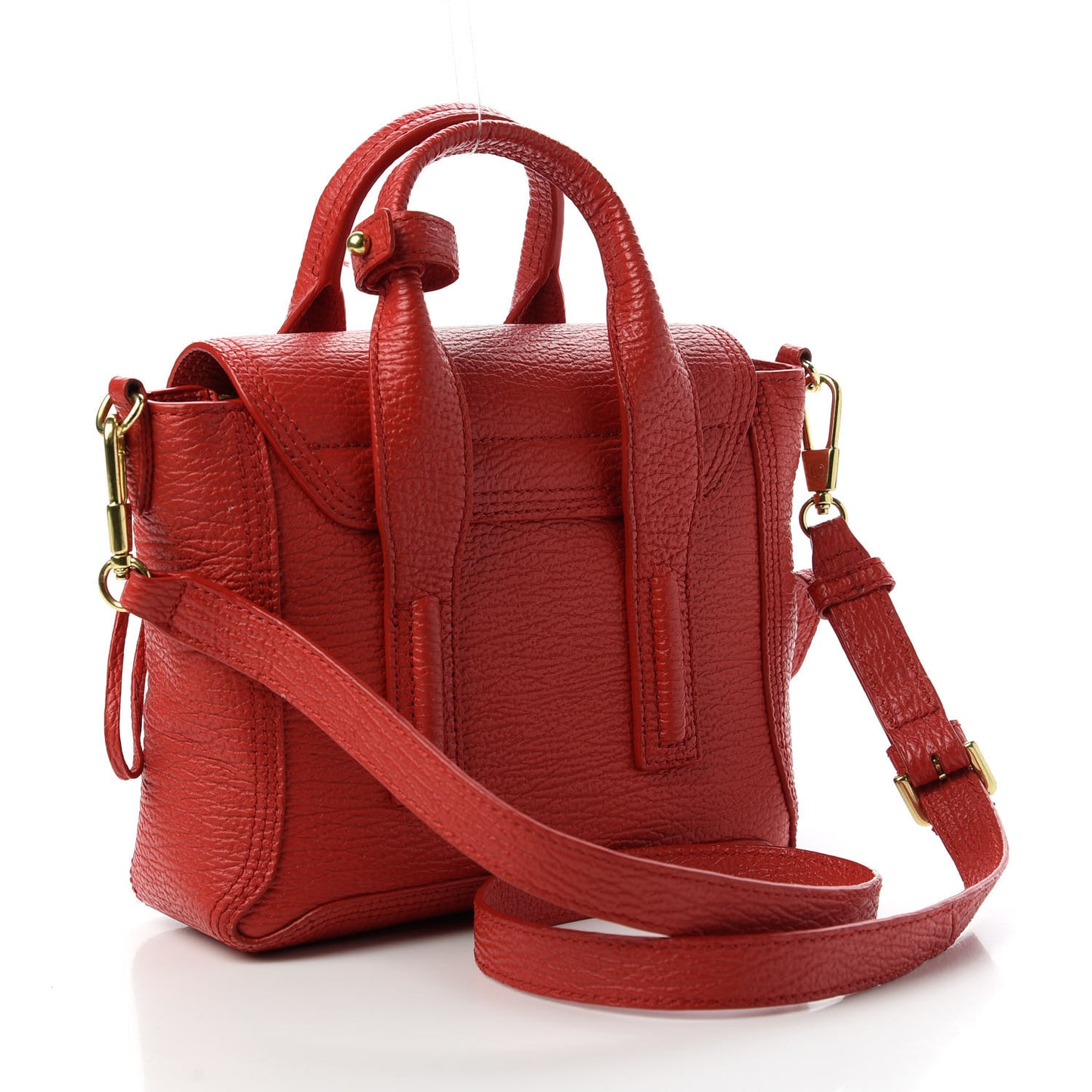 Textured Calfskin Mini Pashli Satchel Red