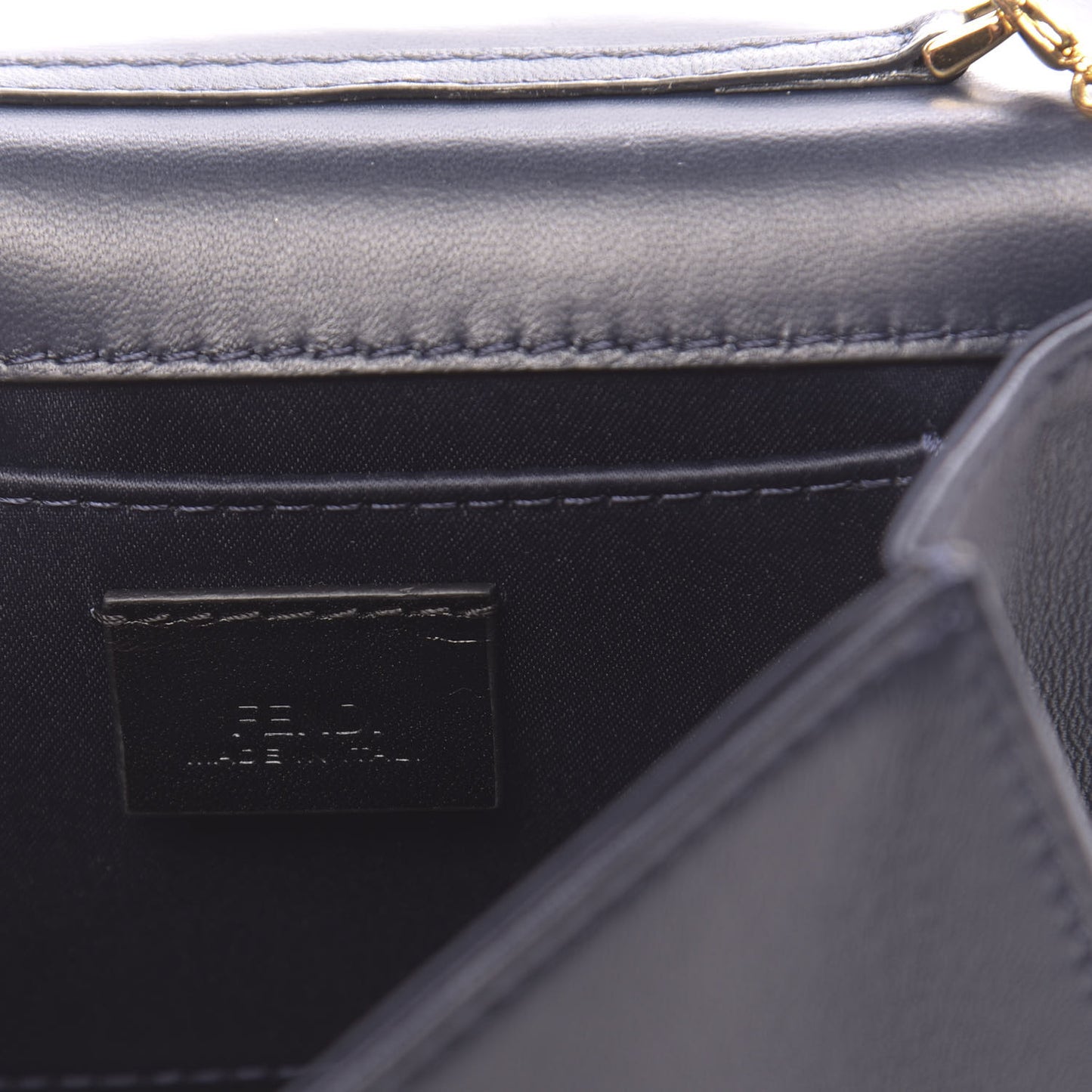 Shiny Nappa Mini Rush Clutch Navy