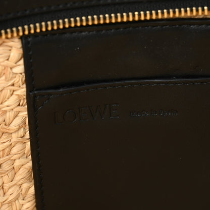 Loewe Raffia Nappa Calfskin Small Paseo Basket Bag Natural Black 6 of 14