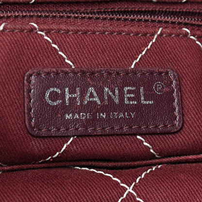 Chanel Grained Calfskin Quilted Small Daily Tote Dark White Black 8 of 8