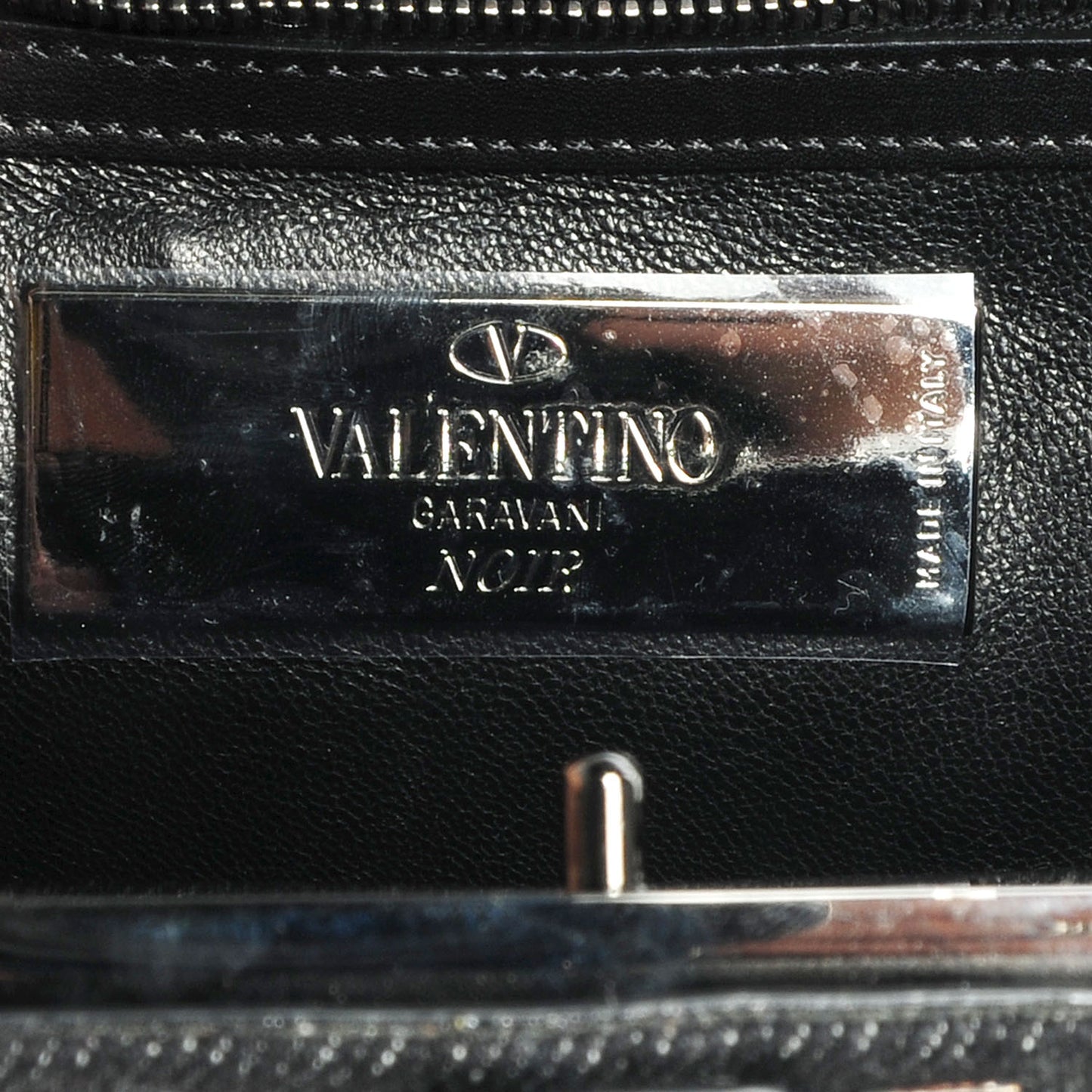 Denim Rockstud Mini Frame Bag Black