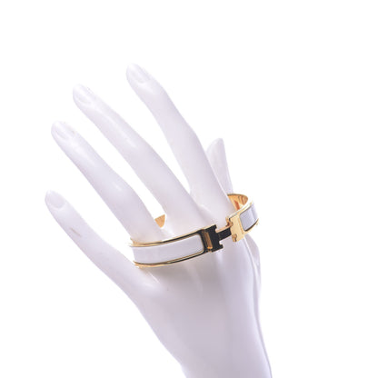 Hermes Enamel Narrow Clic Clac H Bracelet PM White 2 of 5