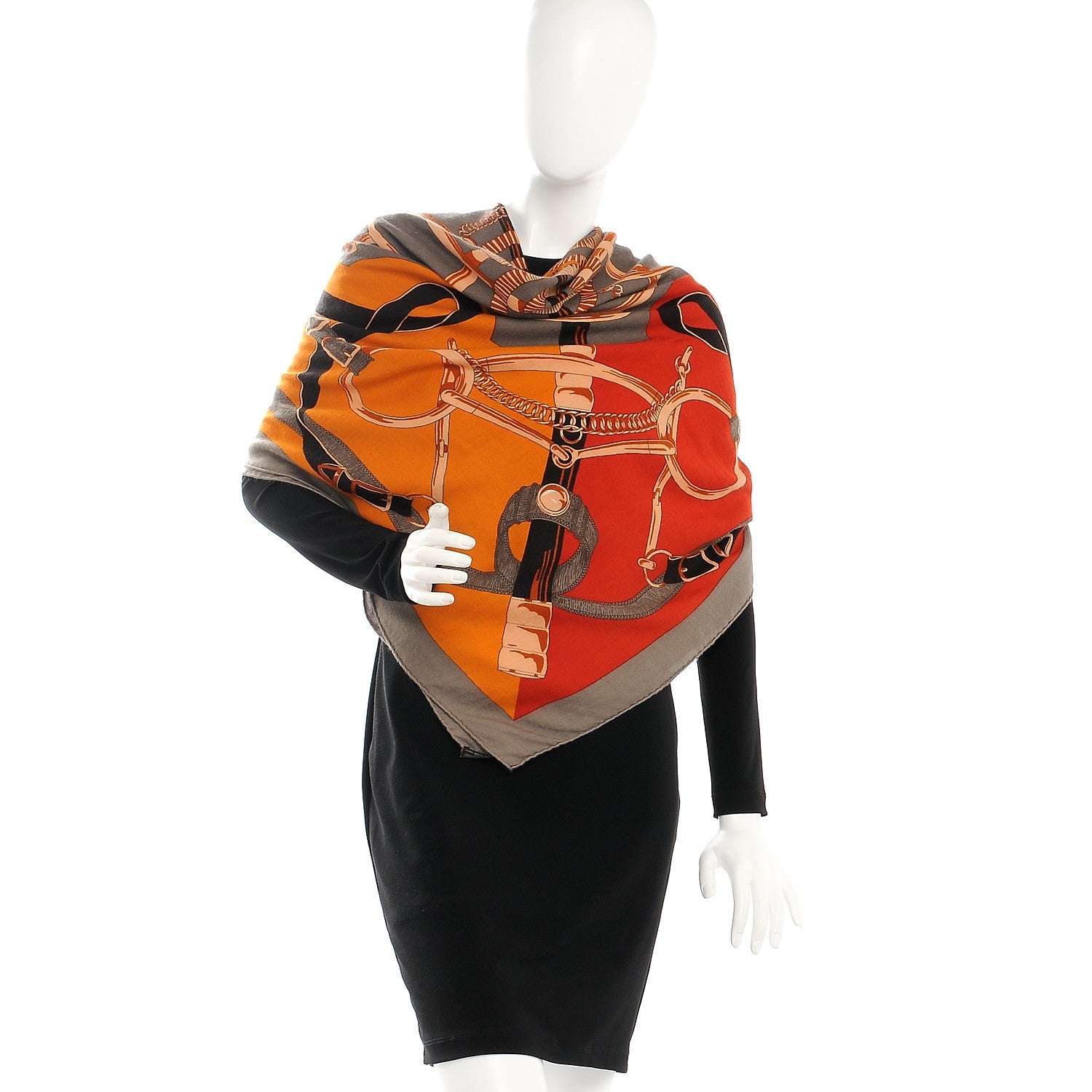 Hermes Cashmere Silk Eperon D'Or Shawl 140 2 of 7
