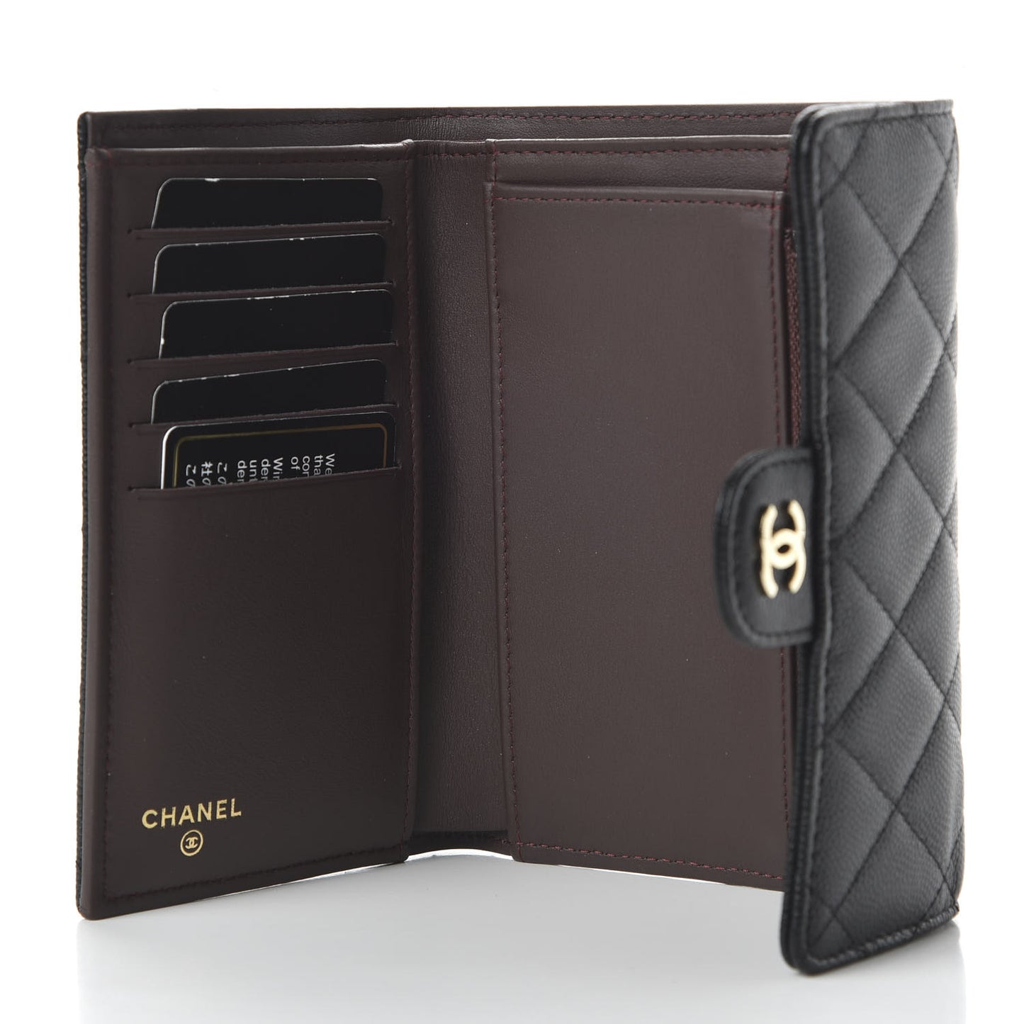 Caviar Quilted Small Flap Wallet Black