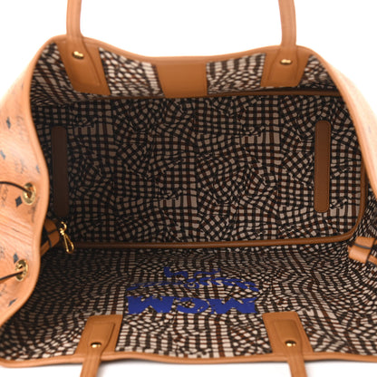 MCM Visetos Large Liz Reversible Shopper Tote Cognac 7 of 15