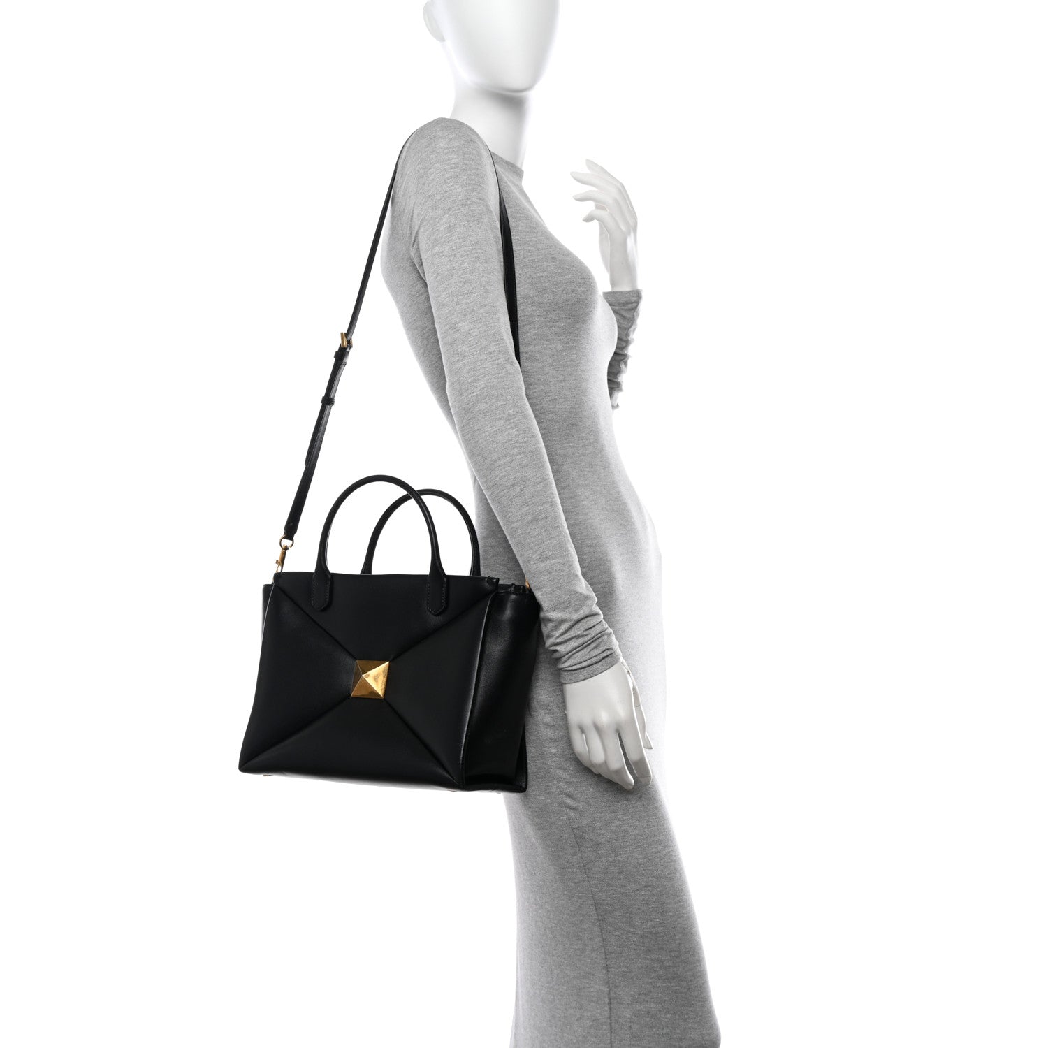 Valentino Garavani Nappa Medium One Stud Handbag Black 2 of 16