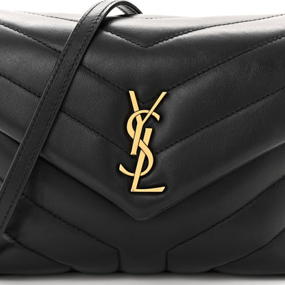 Saint Laurent Calfskin Y Quilted Monogram Toy Loulou Crossbody Bag Black 8 of 10