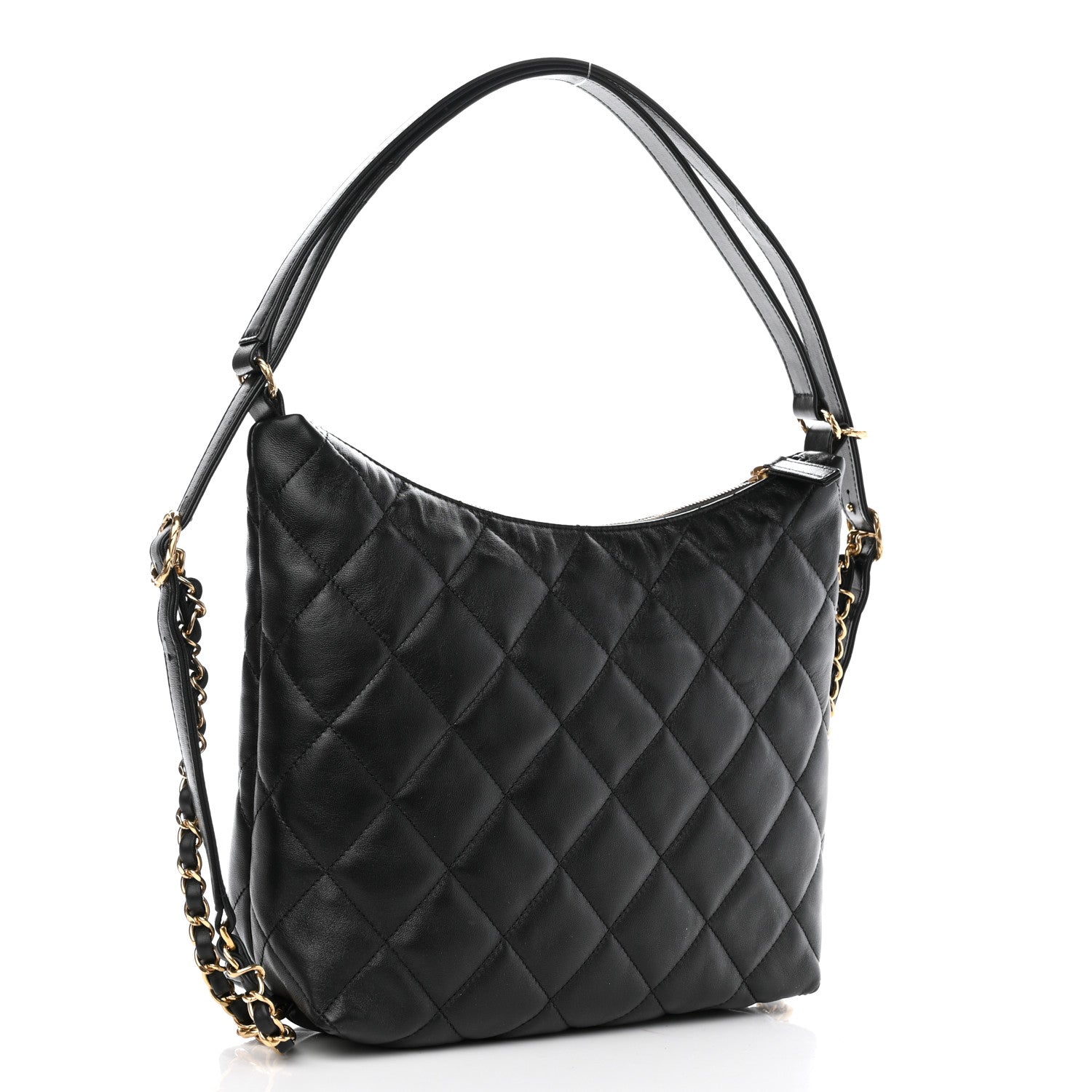 Chanel Lambskin Quilted Maxi Hobo Black 3 of 8