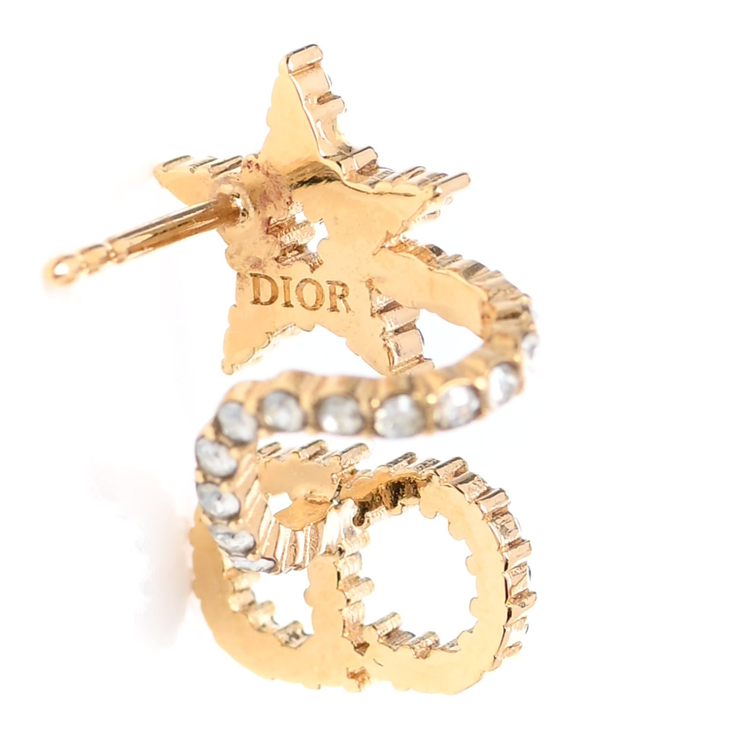 Christian Dior Crystal Clair D Lune Wrap Around Earrings Gold 4 of 4