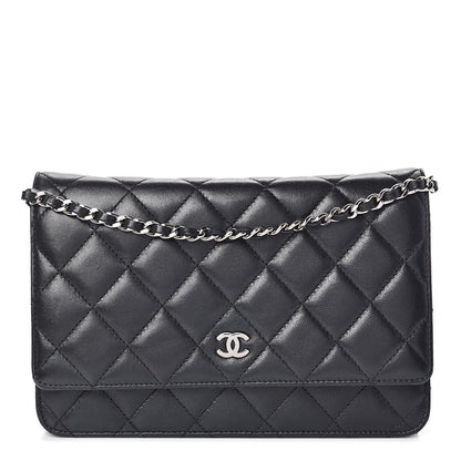Chanel Lambskin Quilted Wallet On Chain WOC Black 1 of 11