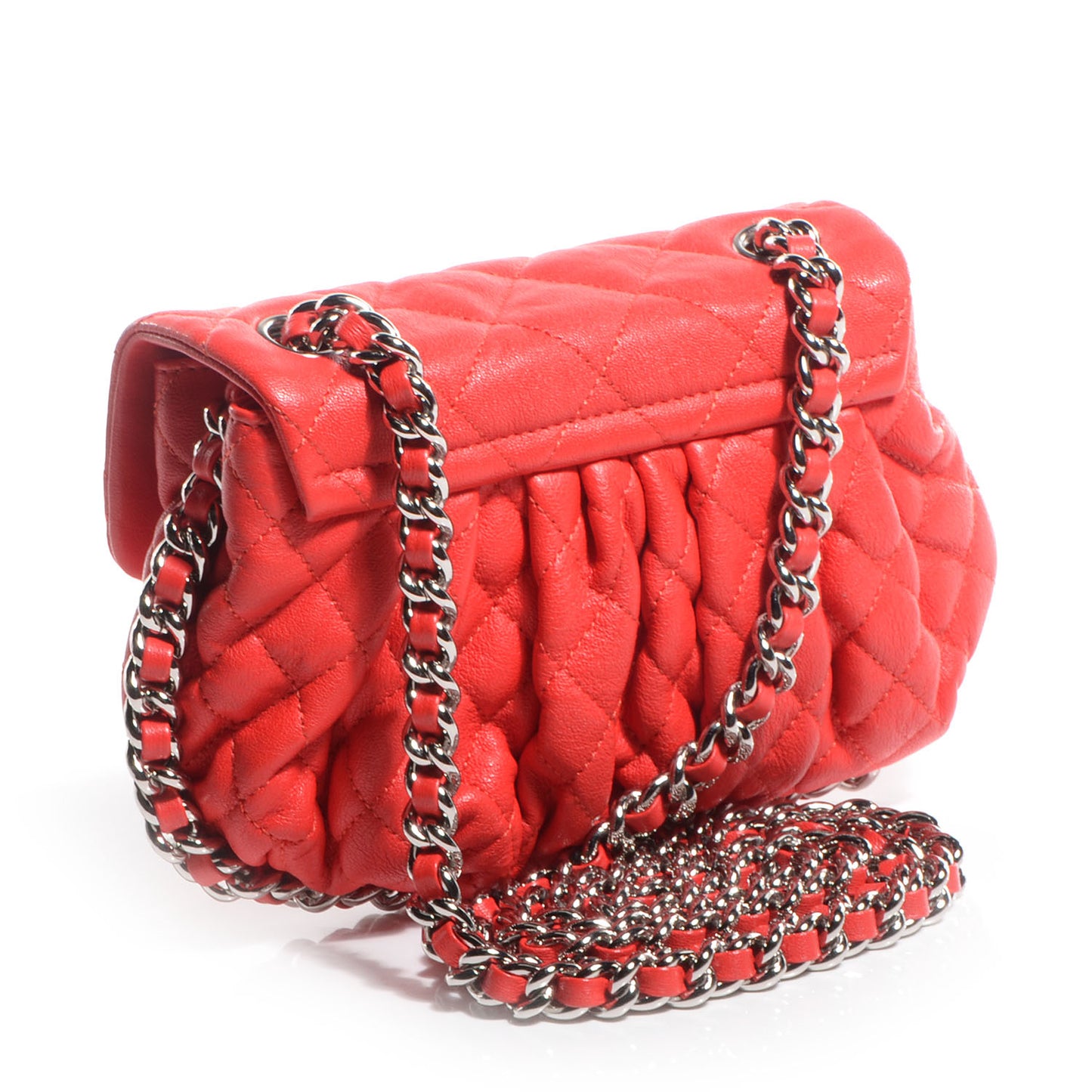 Lambskin Mini Chain Around Messenger Red