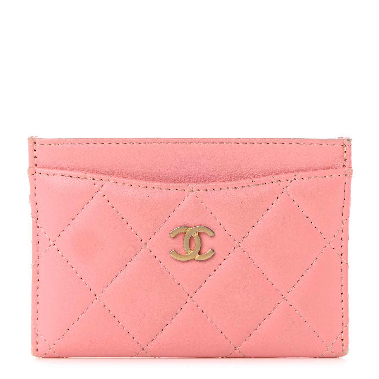 Chanel Lambskin Quilted Card Holder Pink 1 of 17