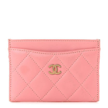 Chanel Lambskin Quilted Card Holder Pink 1 of 17