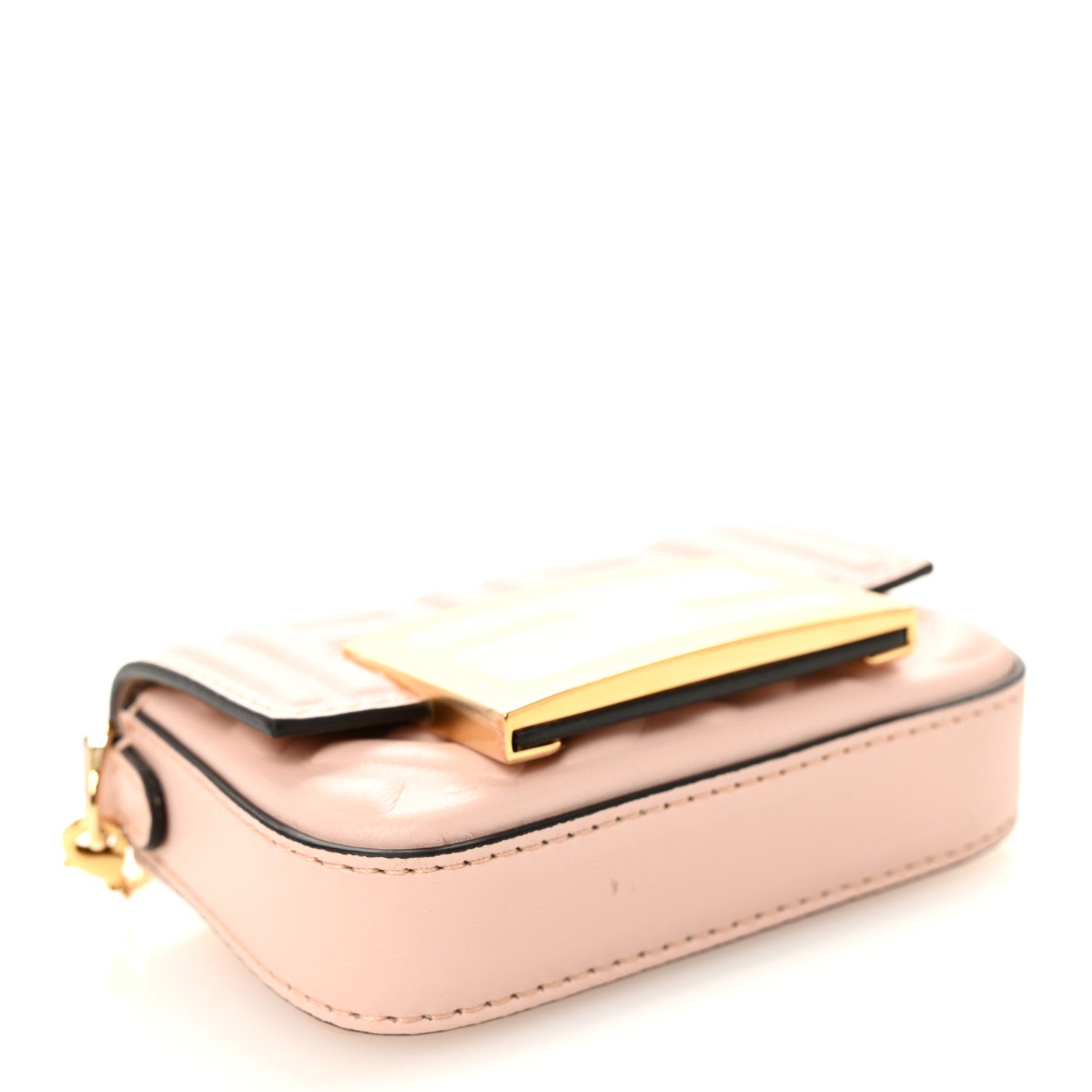Fendi Nappa Matisse FF Embossed Nano Baguette Charm Rosa Quarzo 3 of 9