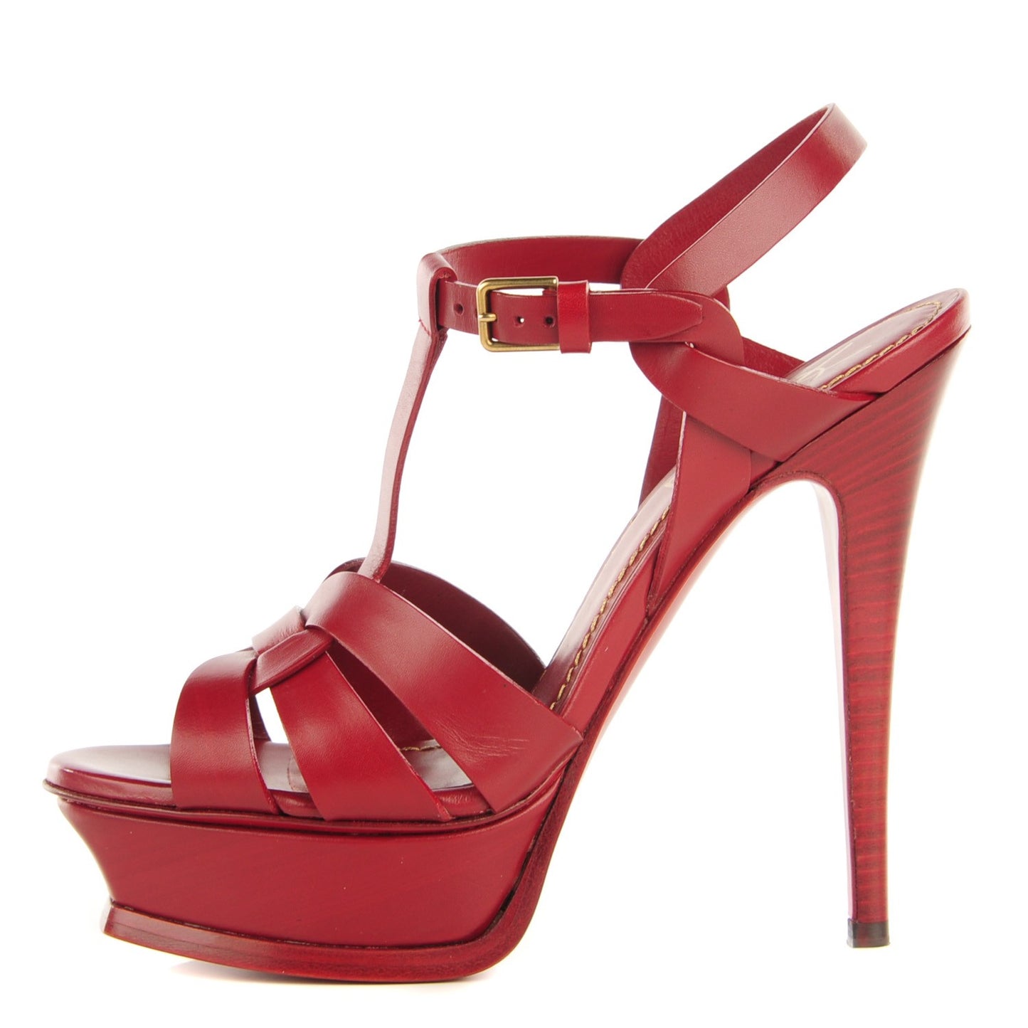 Calfskin Tribute 105 Platform Sandals 36.5 Deep Red