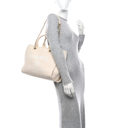 Chanel Mixed Fibers Medium Deauville Tote White 1 of 14