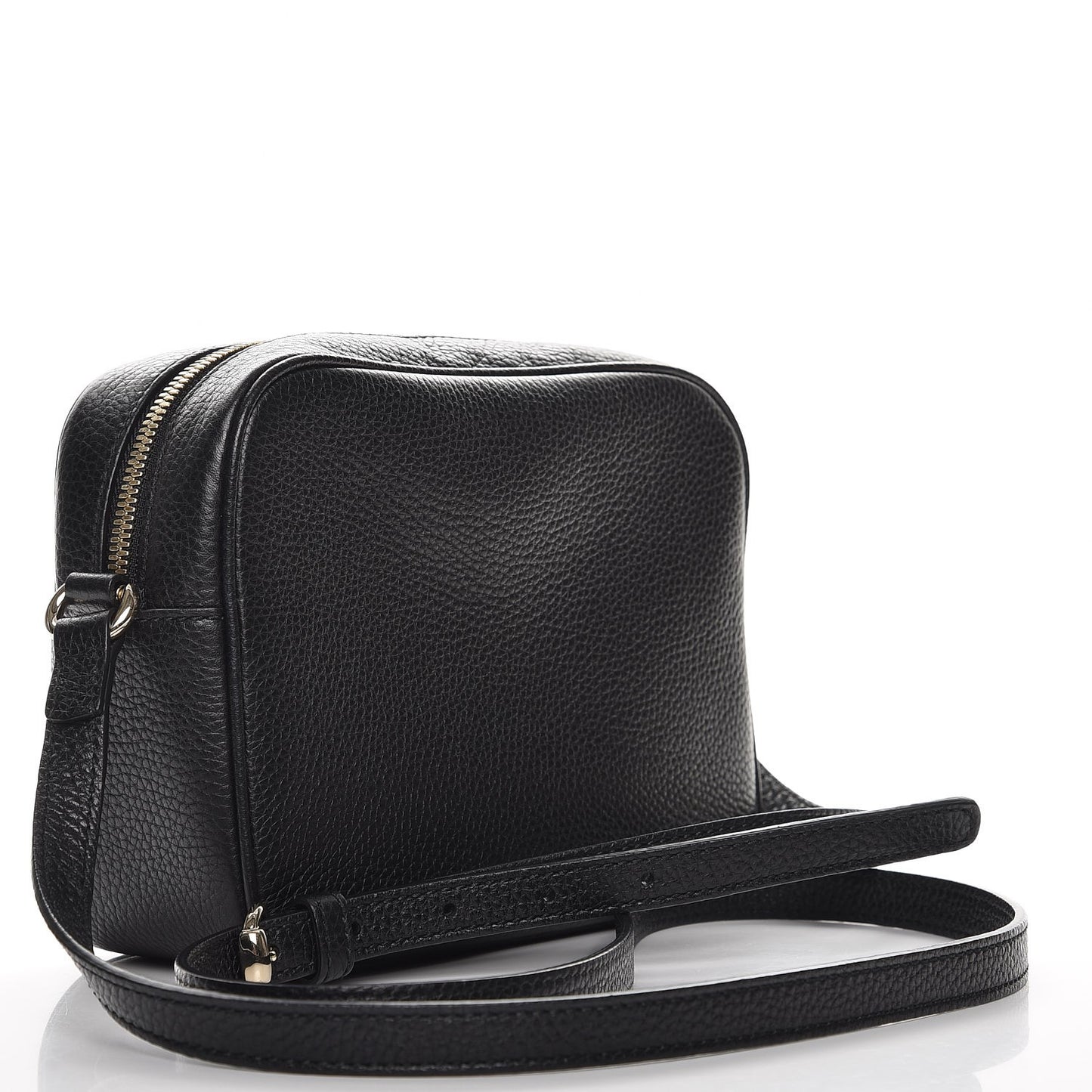 Pebbled Calfskin Small Soho Disco Bag Black