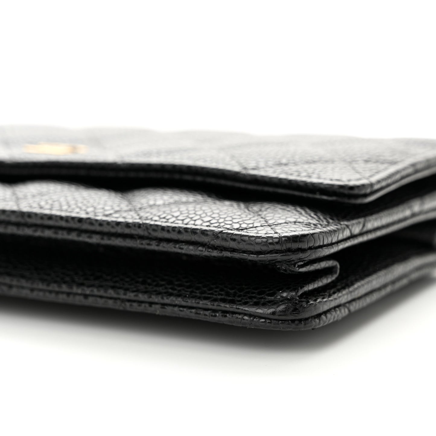 Caviar Quilted Wallet on Chain WOC Black