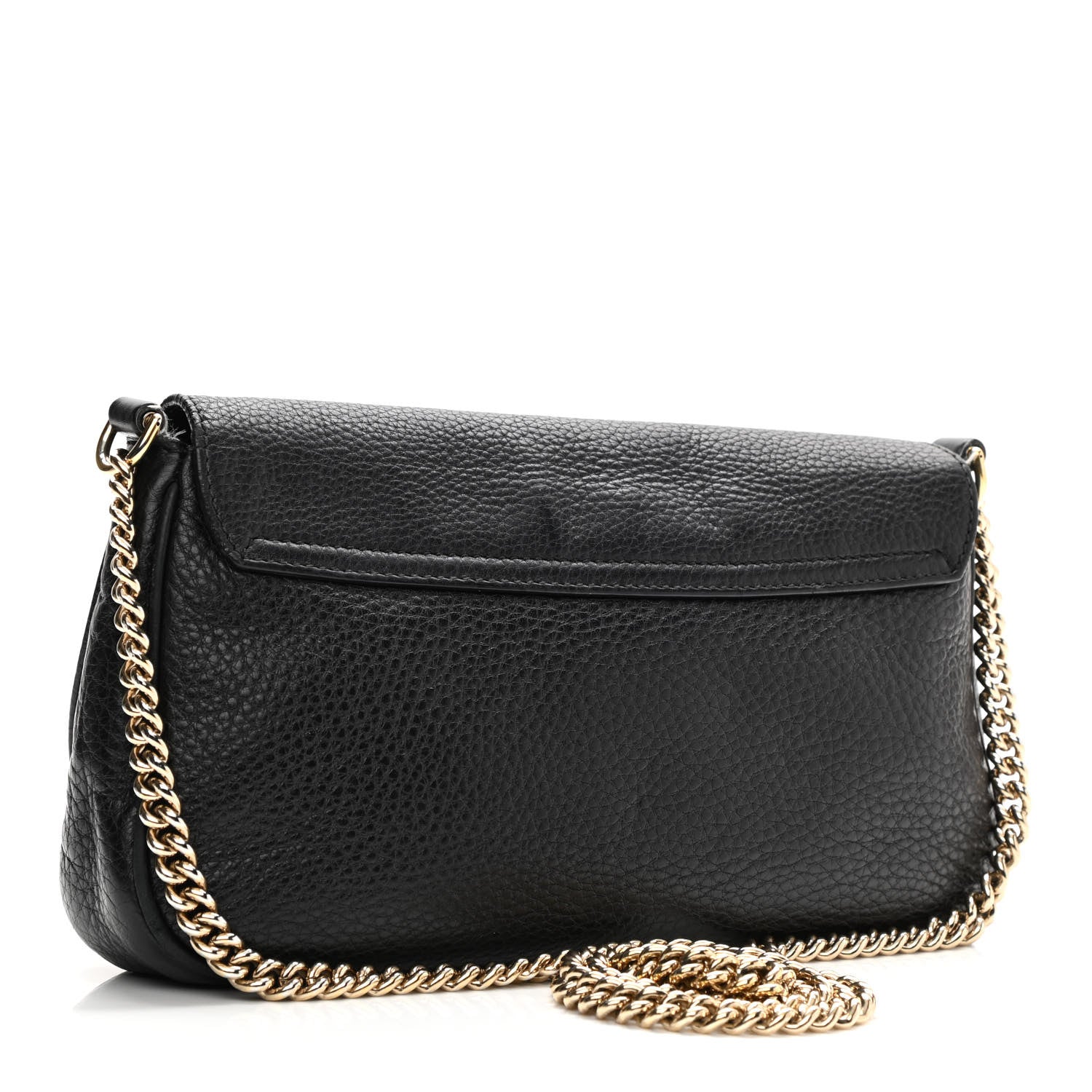 Gucci Pebbled Calfskin Medium Soho Flap Crossbody Black 3 of 16