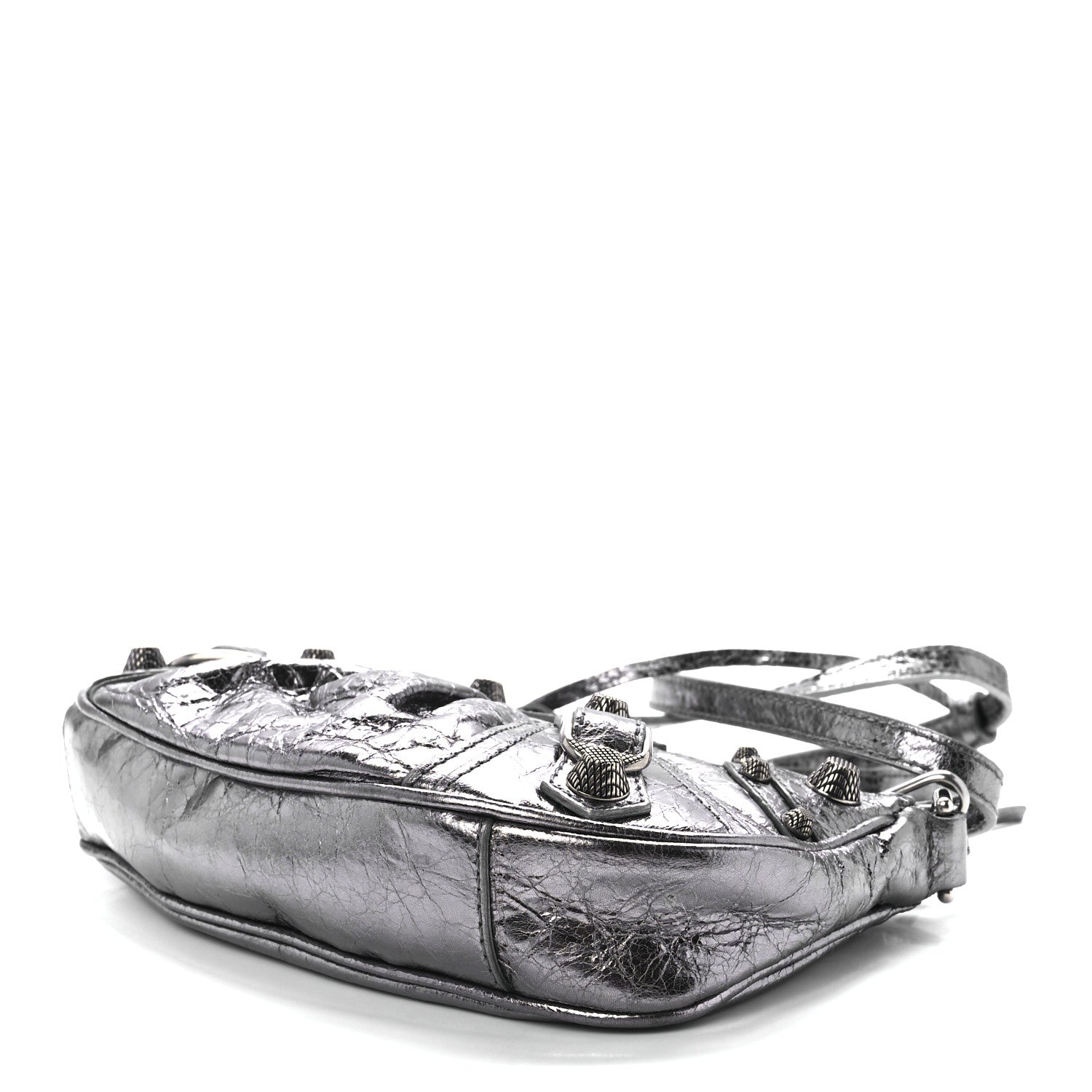 Balenciaga Metallic Agneau Arena Le Cagole Purse With Chain Mini Silver 9 of 11