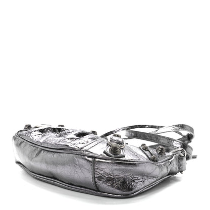 Balenciaga Metallic Agneau Arena Le Cagole Purse With Chain Mini Silver 9 of 11