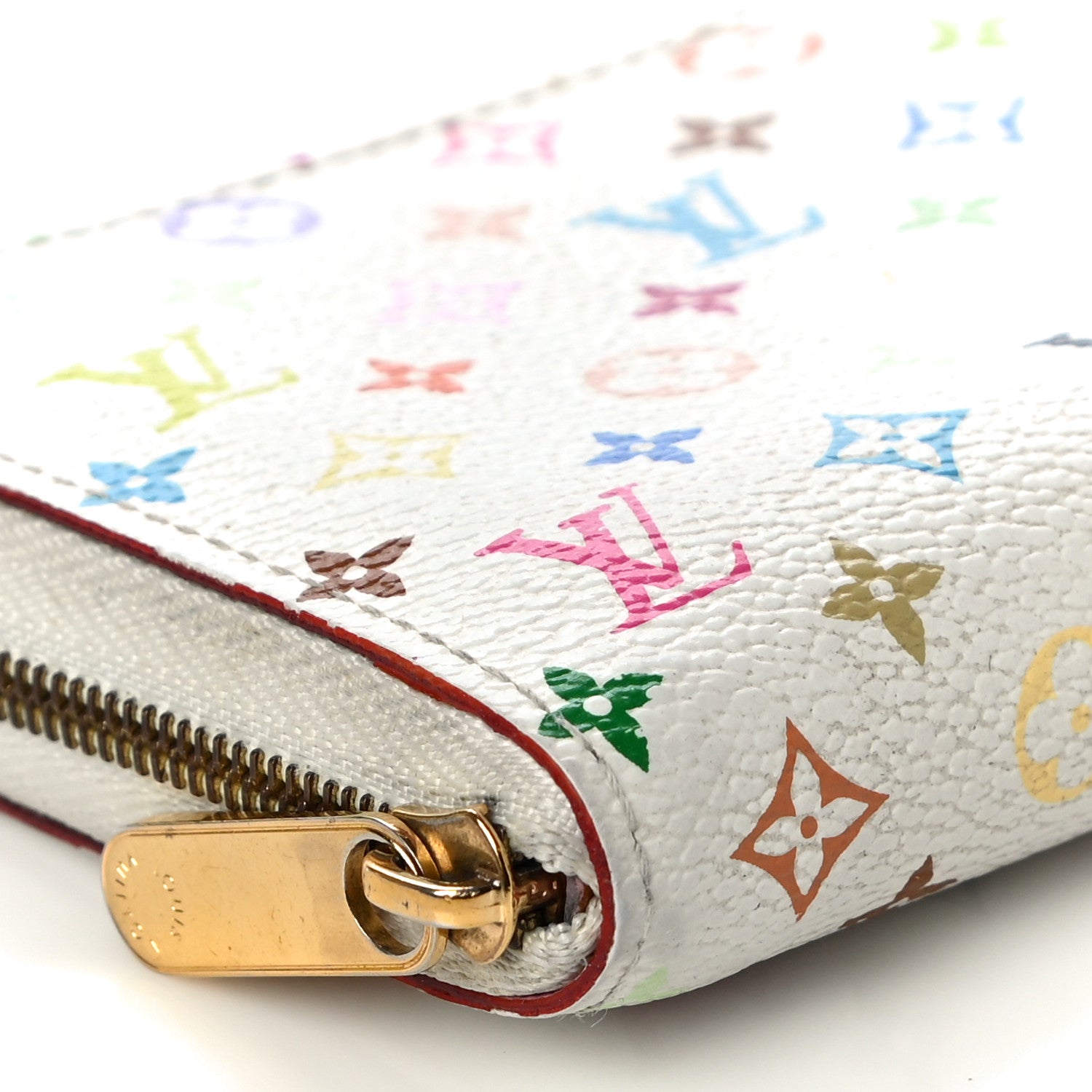 Louis Vuitton Monogram Multicolor Zippy Coin Purse Wallet White Litchi 8 of 14