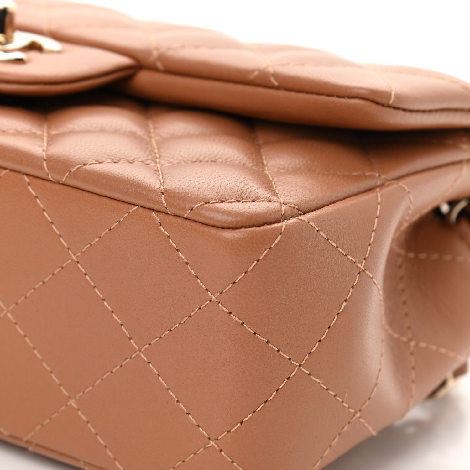 Chanel Lambskin Quilted Mini Rectangular Flap Brown 9 of 10