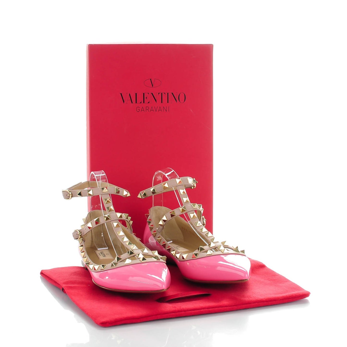 Patent Rockstud Cage Ballerina Flats 41 Ninphea Poudre