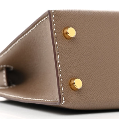 Hermes Madame Calfskin Mini Kelly Sellier 20 Etoupe 9 of 11