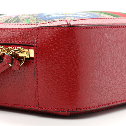 Gucci GG Supreme Monogram Flora Web Small Ophidia Top Handle Shoulder Bag Hibiscus Red 9 of 20