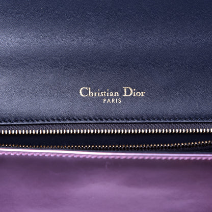 Christian Dior Metallic Patent Micro-Cannage Medium Diorama Flap Bag Purple 6 of 8