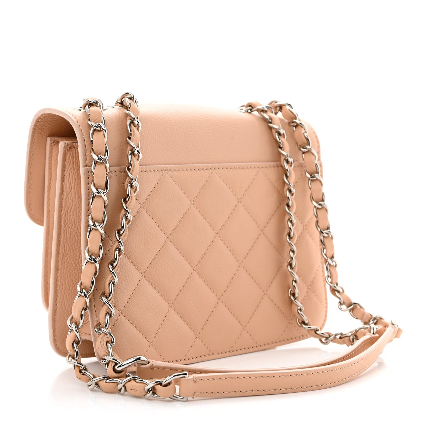 Caviar Quilted CC Box Flap Beige
