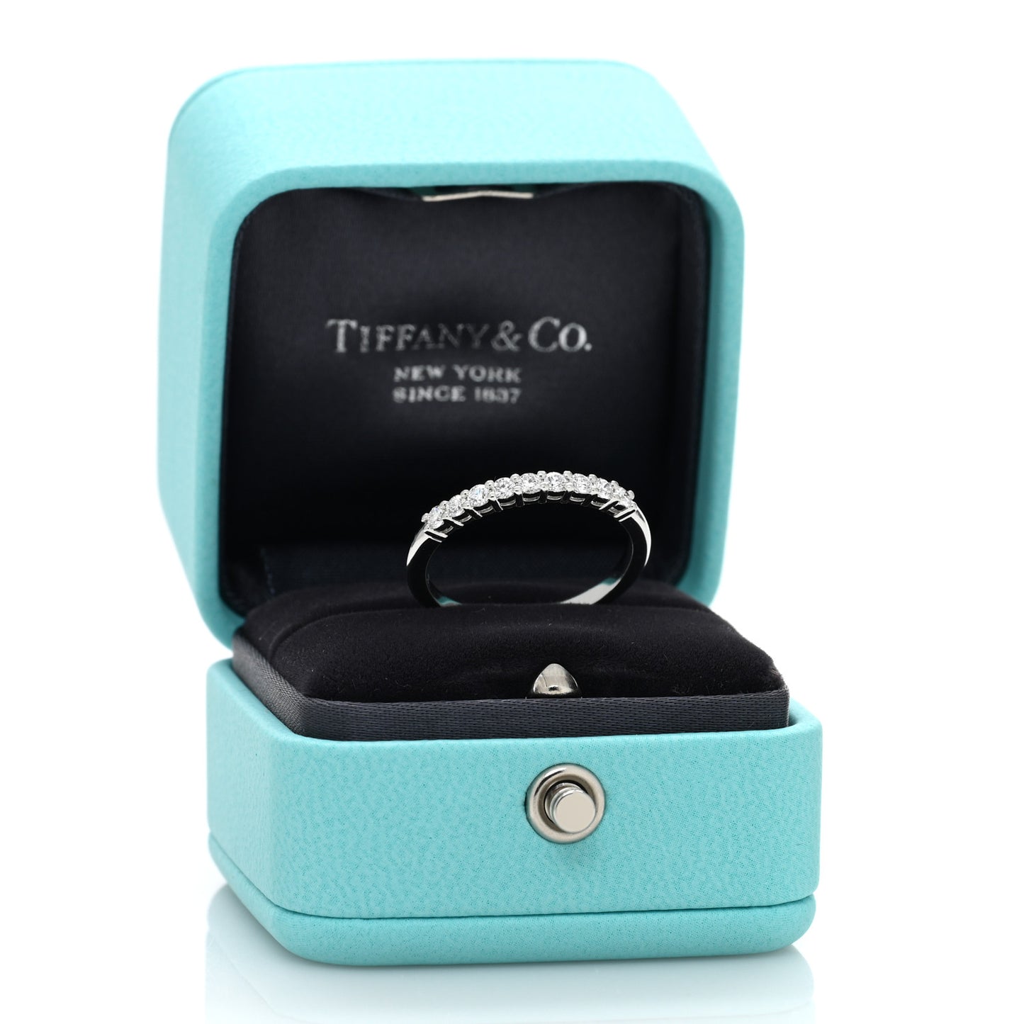 Platinum Diamond .27ct 2.2mm Half Circle Embrace Band Ring 55 7.25