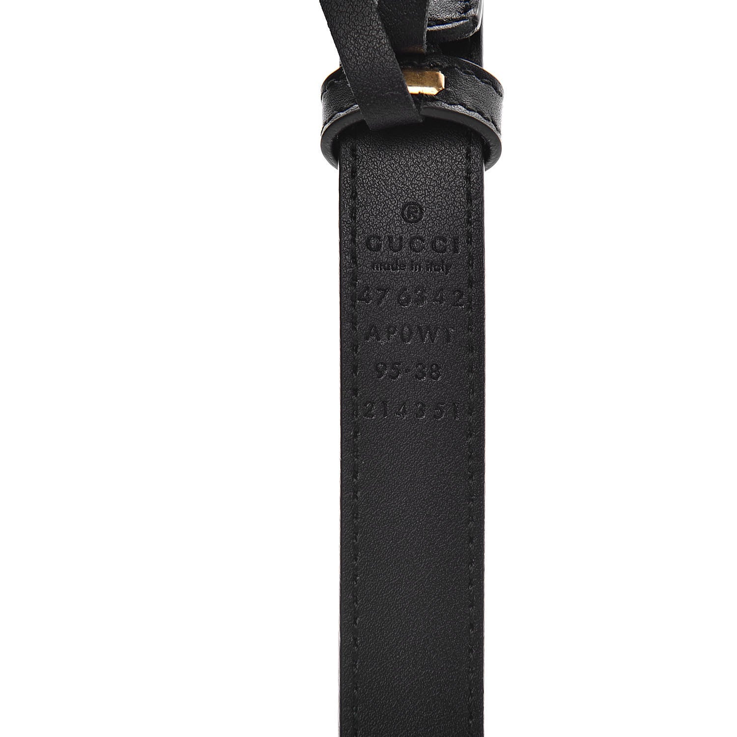 Gucci Calfskin Pearl Double G 20mm Belt 95 38 Black Cream 4 of 6