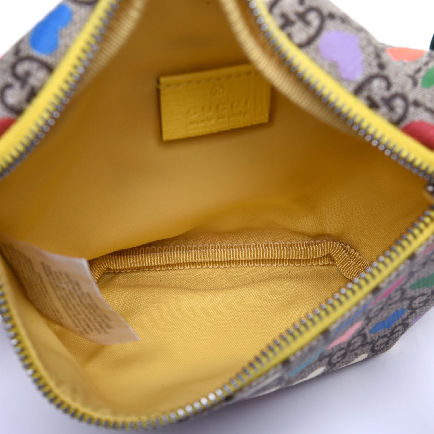 Gucci Soft GG Supreme Monogram Hearts Web Childrens Belt Bag Beige Ebony Multicolor Freesia 5 of 10
